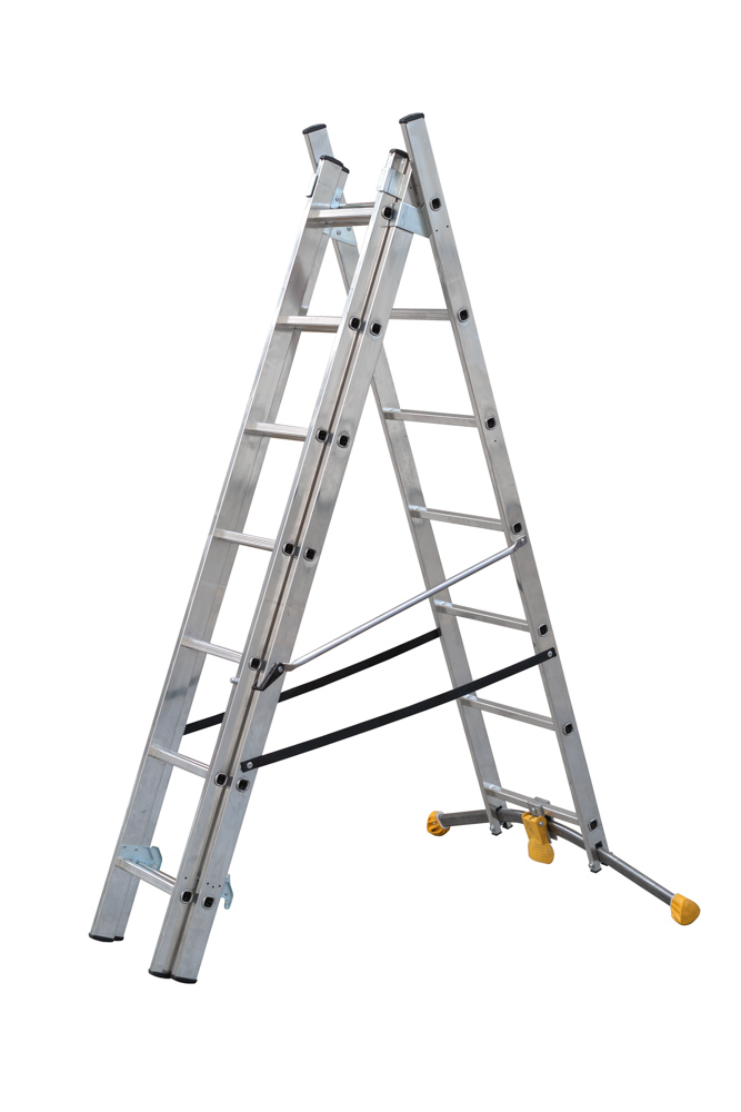 Hailo HobbyLOT Triple Section Combination Ladder - Extension Ladders Online